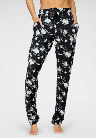 SCHIESSER Pajama Pants in Black: front