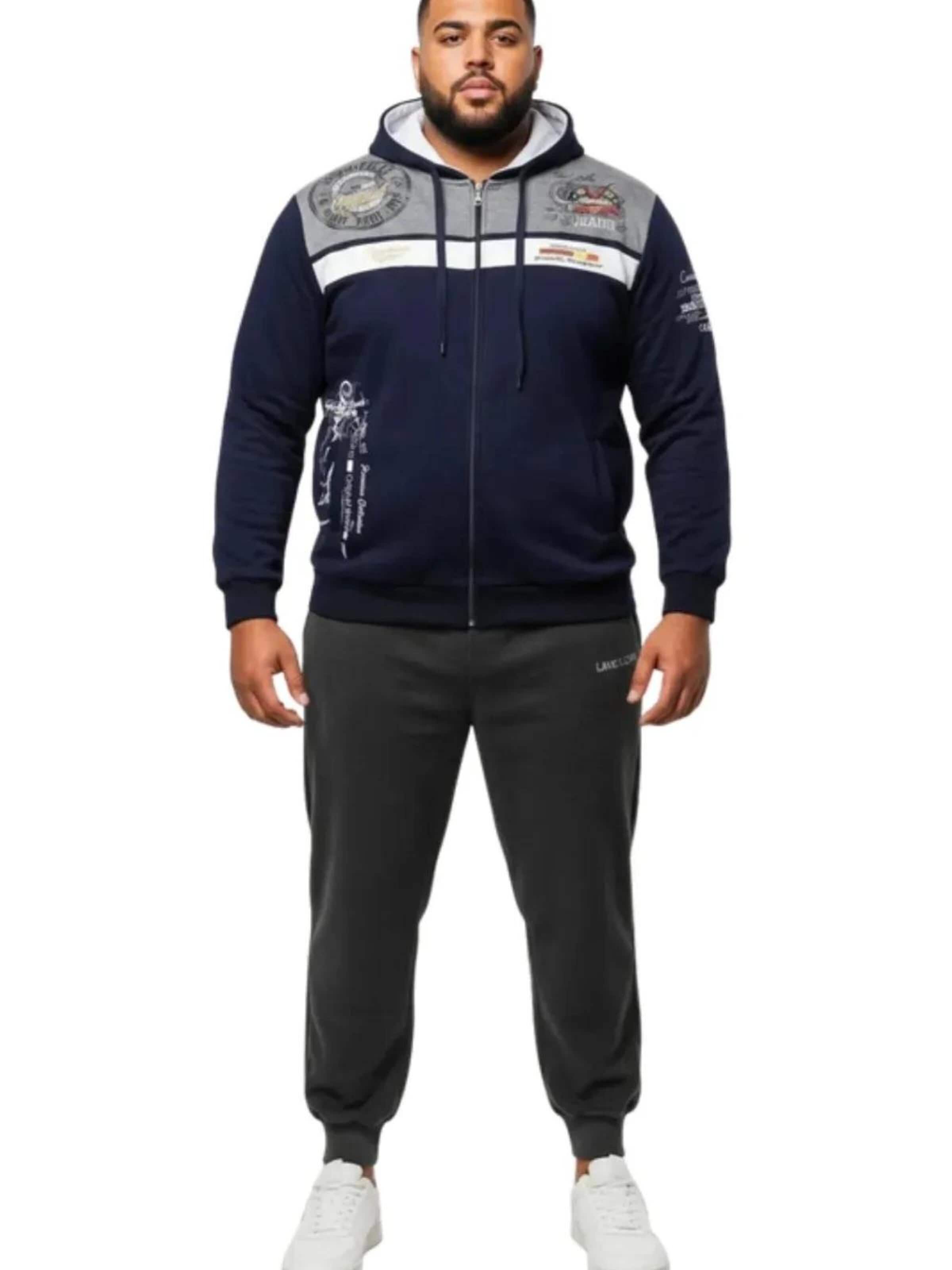 Lavecchia - Sudadera con cremallera 'LV-2022 Übergrößen' en azul