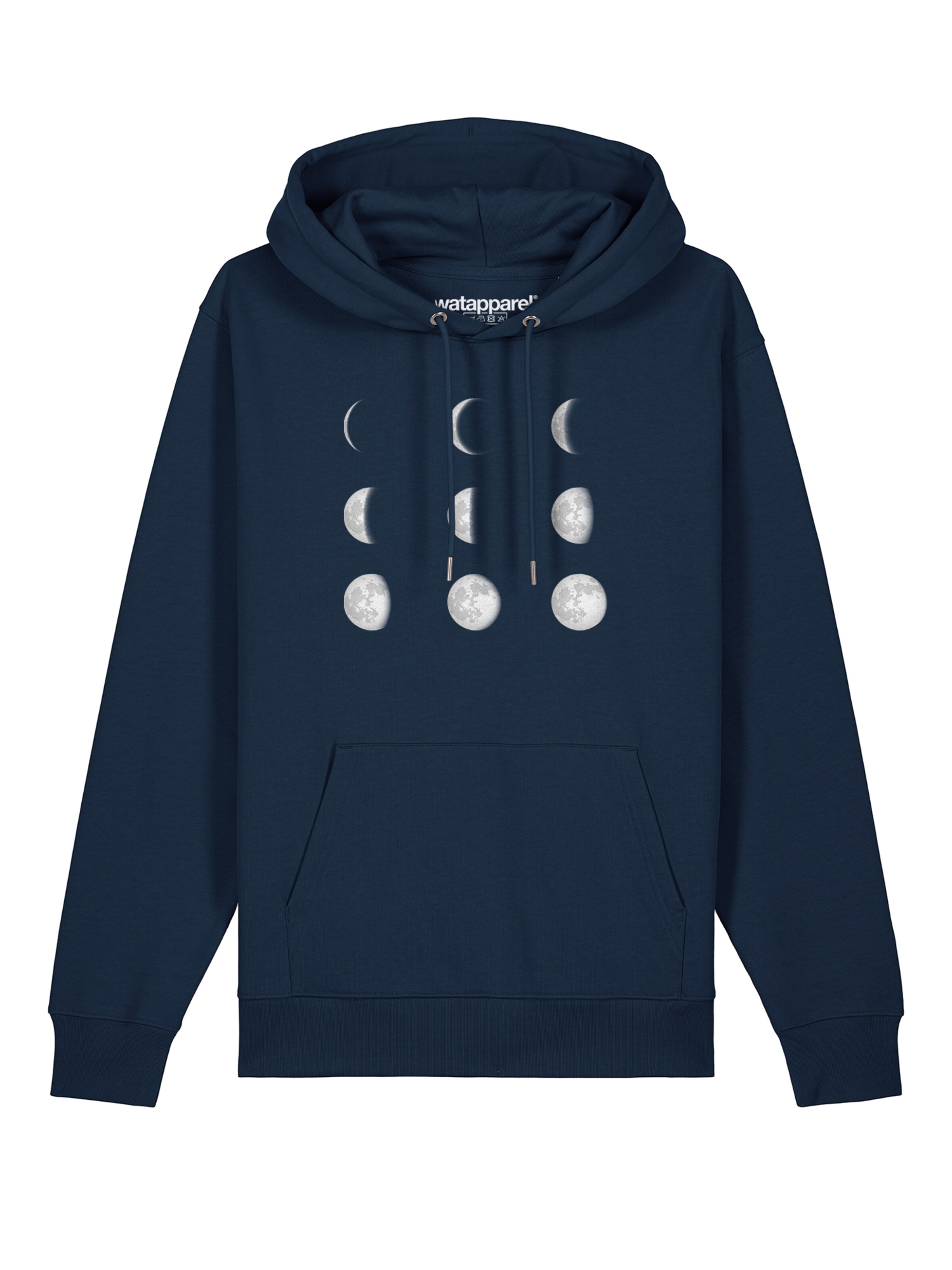 Sweat-shirt ' Moonphases ' Watapparel en bleu : devant