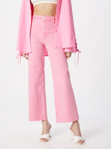Tally Weijl - Perna larga Calças de ganga em rosa: frente