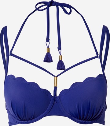 Regular Hauts de bikini Hunkemöller en bleu : devant