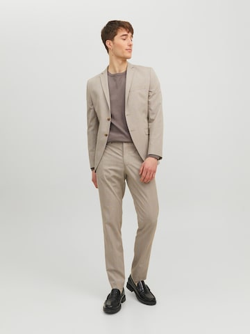 Coupe slim Pantalon à plis 'Solaris' JACK & JONES en beige : devant