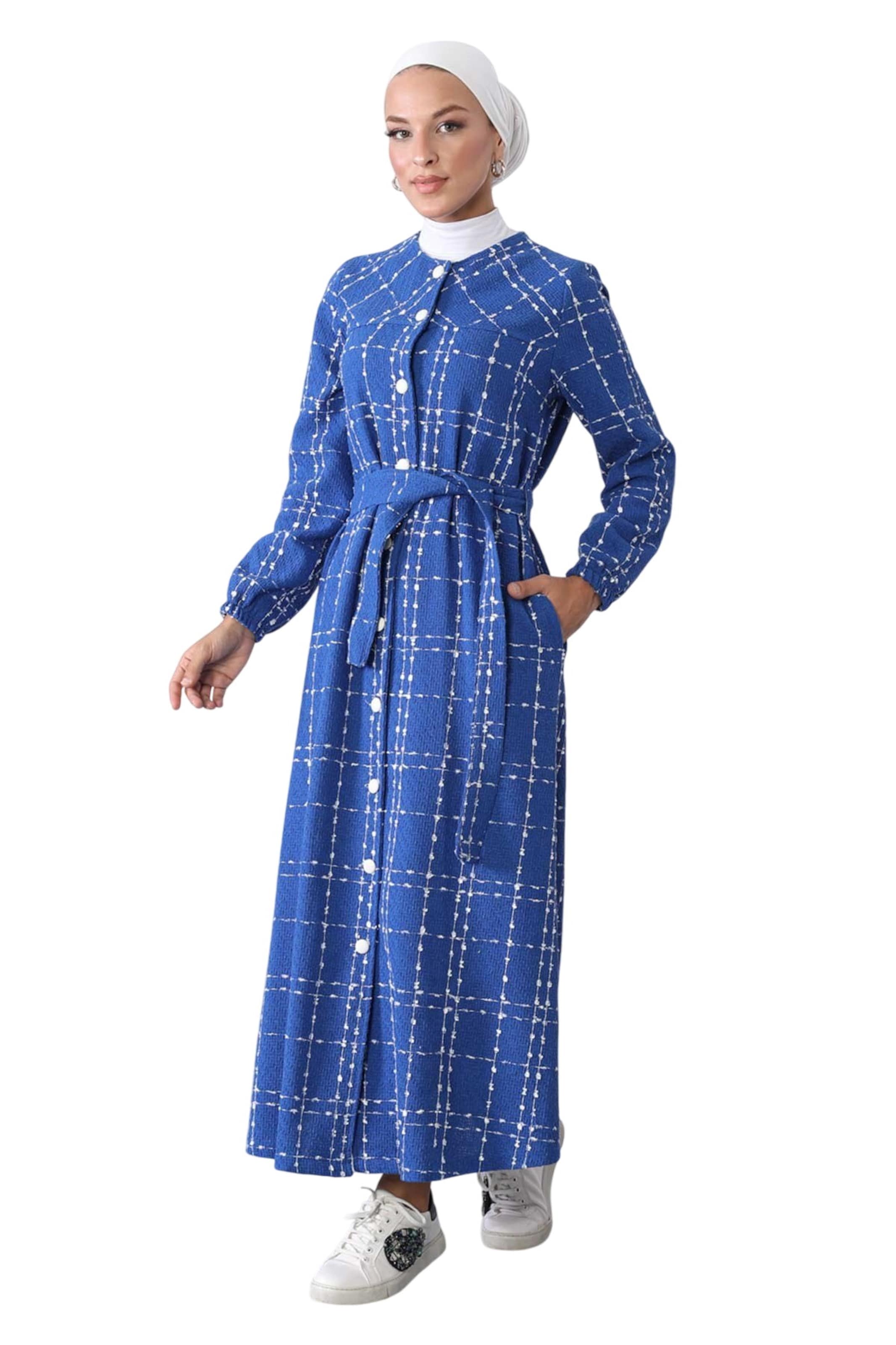 MODAMIHRAM Between-seasons coat in Blue: front