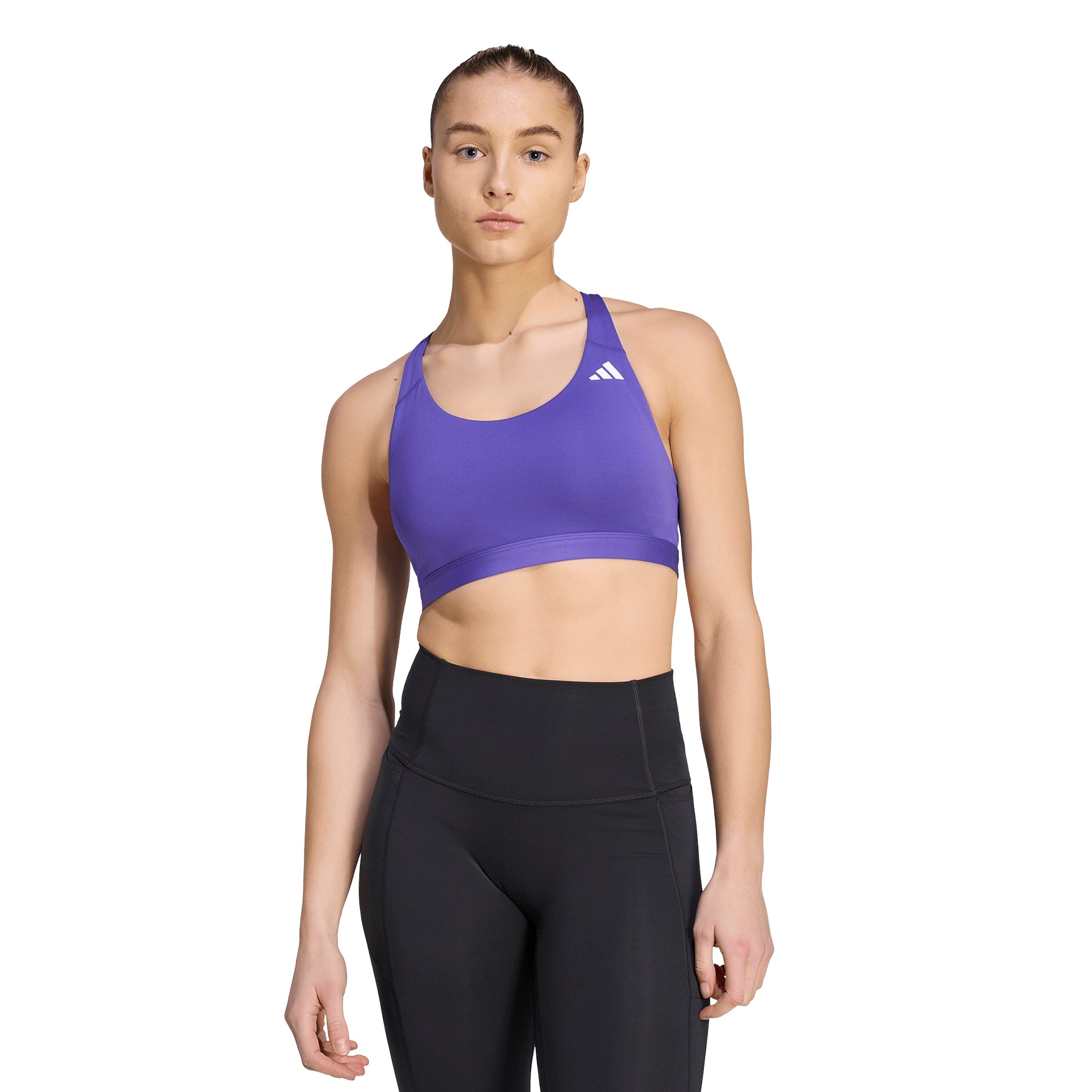 ADIDAS PERFORMANCE Korzetová Sportovní podprsenka 'OPTIME ESSENTIALS' – fialová: přední strana