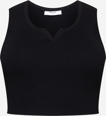 ABOUT YOU Curvy Knitted Top 'Line' in Black: front