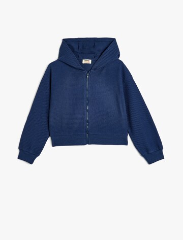 Koton Zip-Up Hoodie in Blue: front