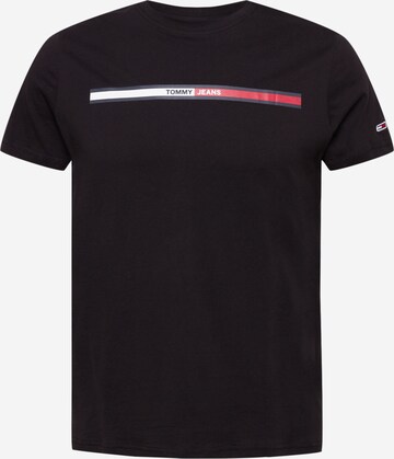 Tommy Jeans - Camiseta 'Essential' en negro: frente