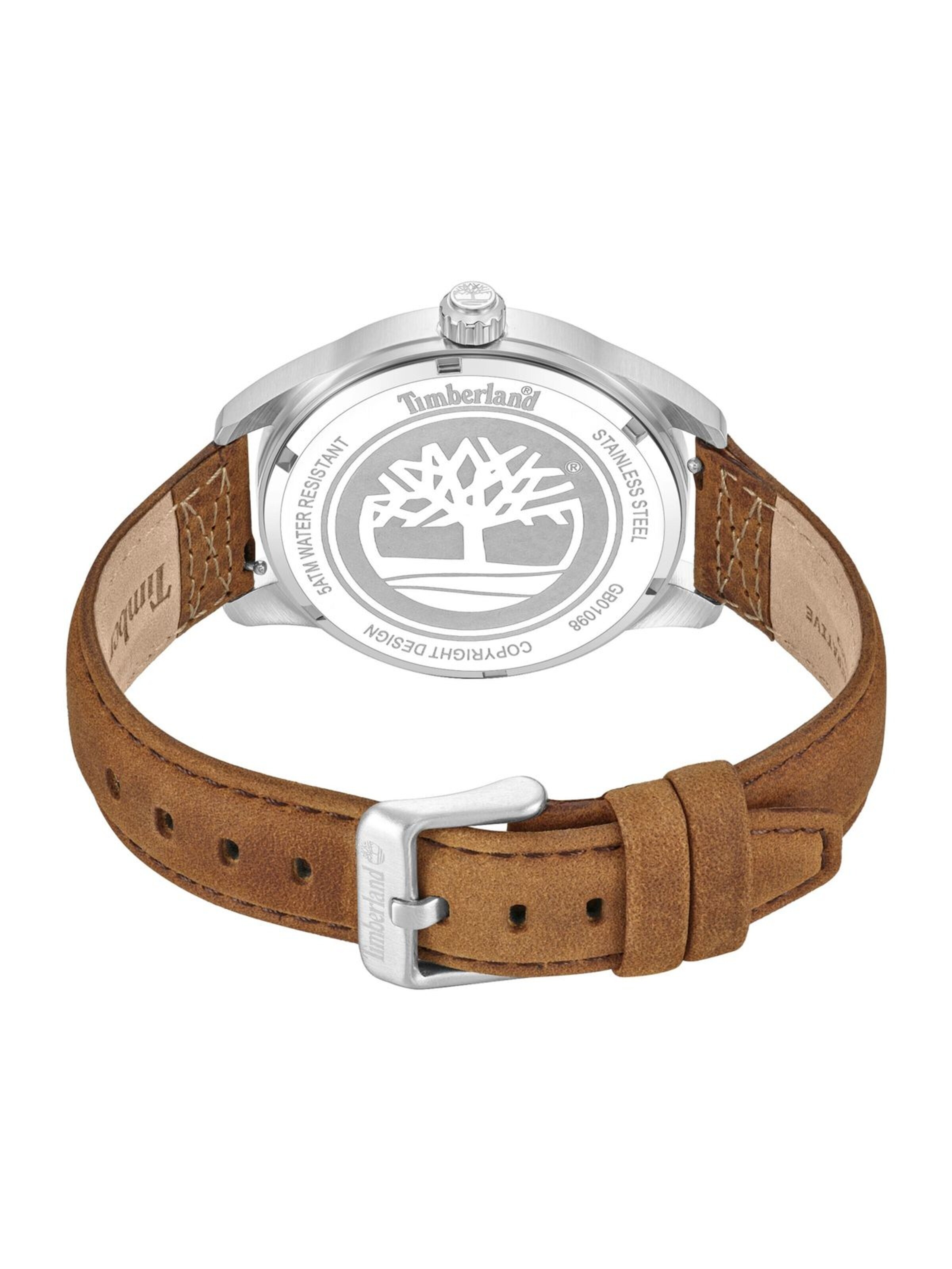 TIMBERLAND Analoog horloge 'Date watch Small Northbridge' in Bruin