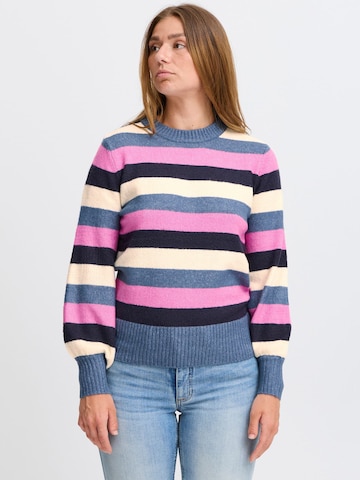 ICHI Trui ' IHEden ' in Blauw: voorkant