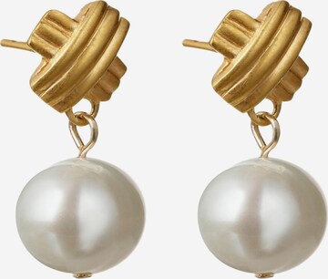 Gemshine Earrings 'Zuchtperlen' in Gold: front