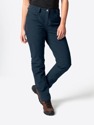 VAUDE Regular Outdoor Pants 'Moena' in Blue: front