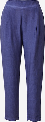 120% Lino Regular Pleat-Front Pants in Blue: front