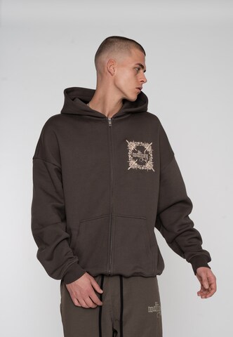 Multiply Apparel Zip-Up Hoodie 'Regalia' in Brown