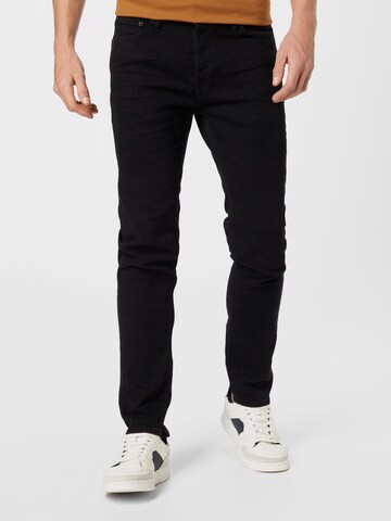 JACK & JONES Regular Дънки 'Tim' в черно: отпред