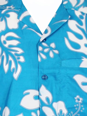 King Kameha Shirt 'Hibiscus' in Blauw