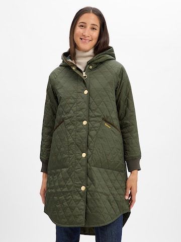 Barbour Mantel ' Hilary ' in Grün: Vorderseite