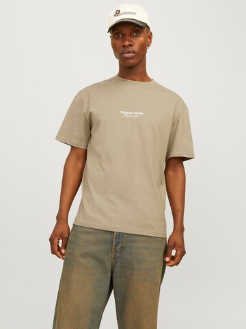 JACK & JONES Shirt 'JJVesterbro' in Beige: voorkant