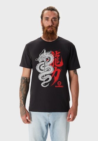 Oldskull T-Shirt 'Asian Dragon Kanji Graphic' in Schwarz: Vorderseite