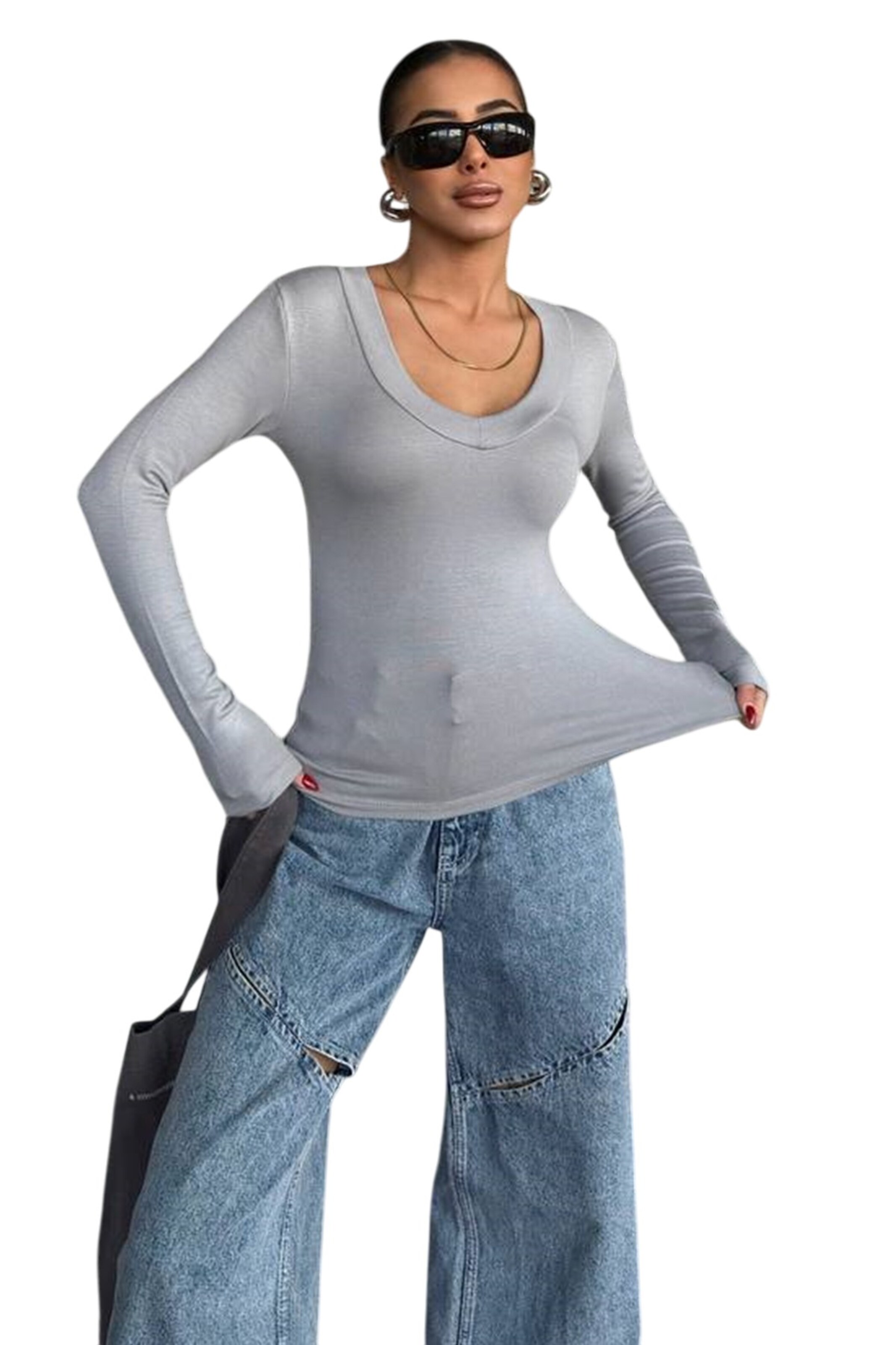 WOMAN VISION Blouse in Grey