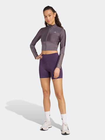 Bluză cu fermoar sport 'Hyperglam' de la ADIDAS PERFORMANCE pe gri: față