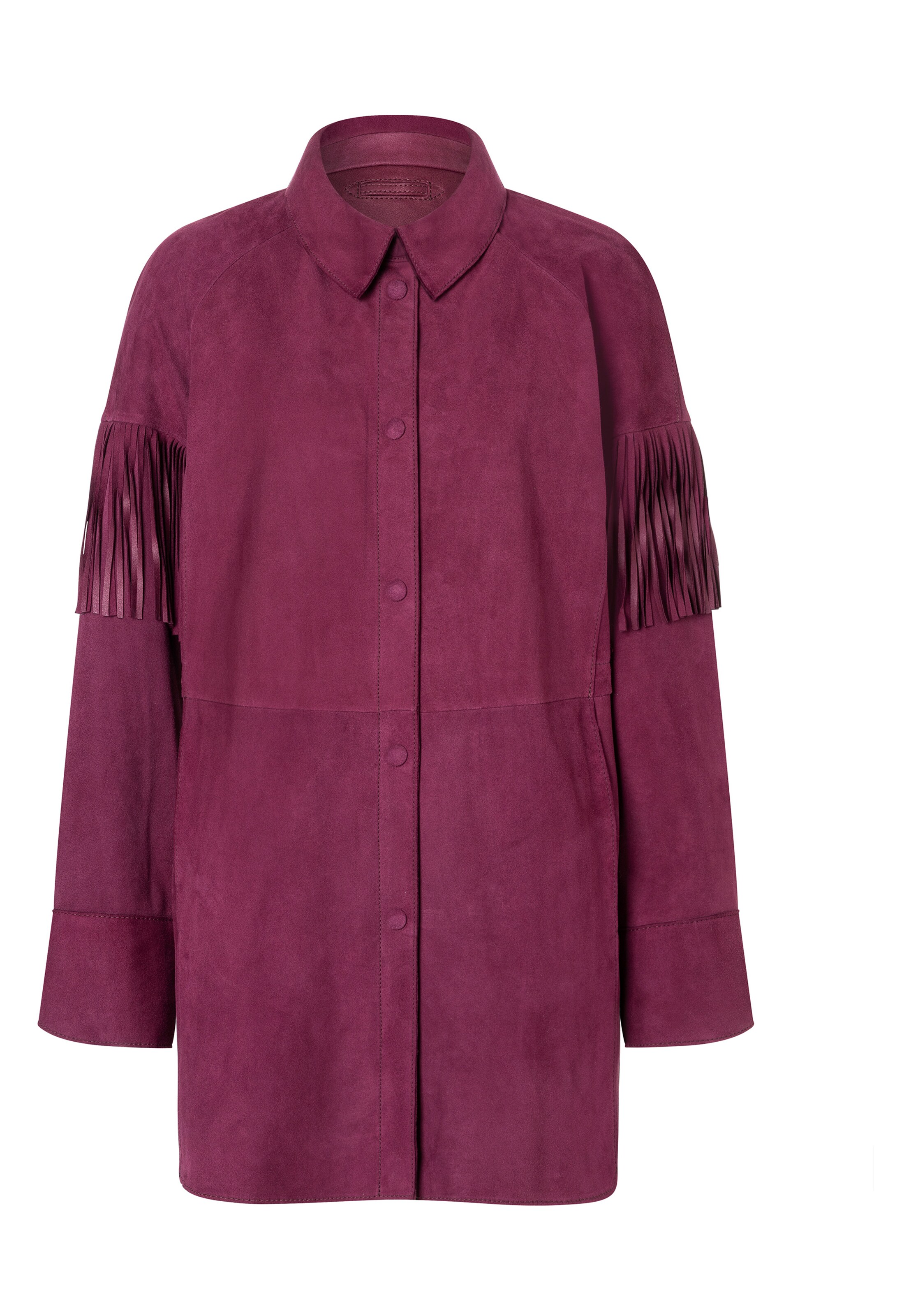 Werner Christ Leder-Overshirt 'Candy T' in Lila: Vorderseite