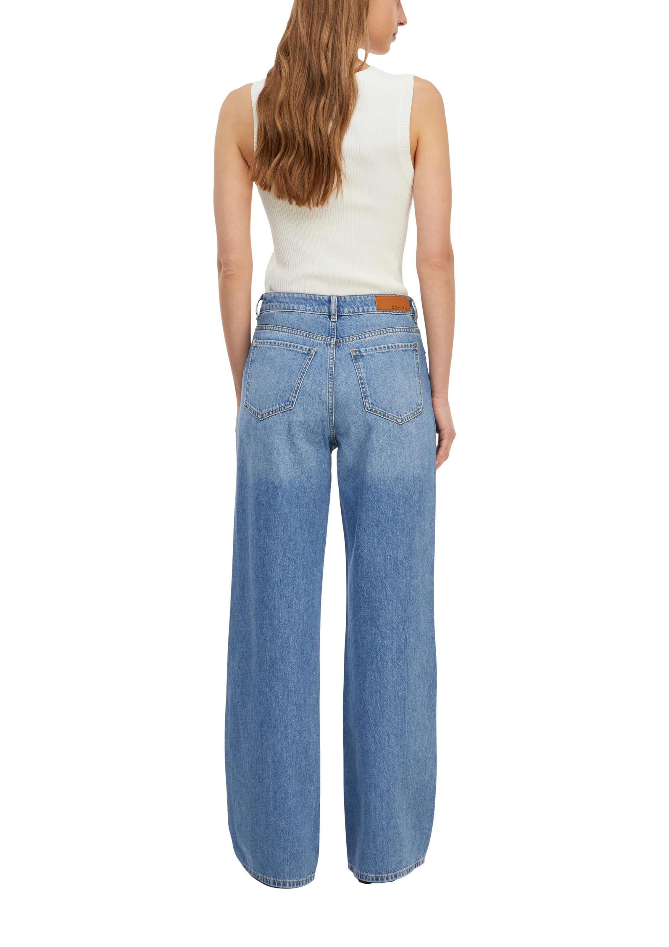 COMMA Wide leg Jeans in Blauw