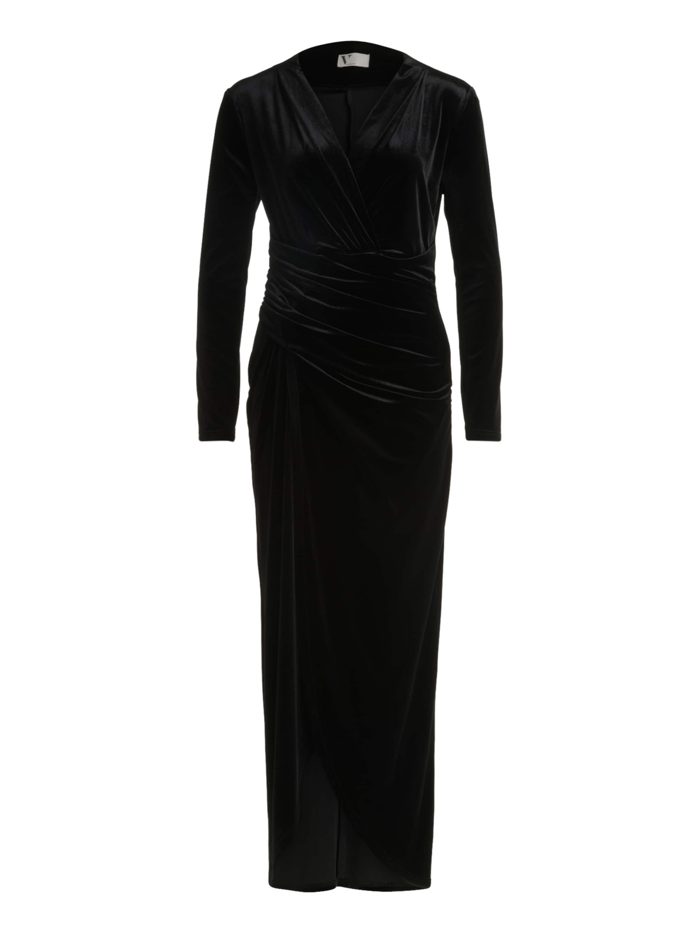 Vera Mont Abendkleid mit V-Ausschnitt in Schwarz: Vorderseite