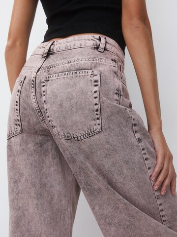 Pull&Bear Wide Leg Plisserte jeans i rosa