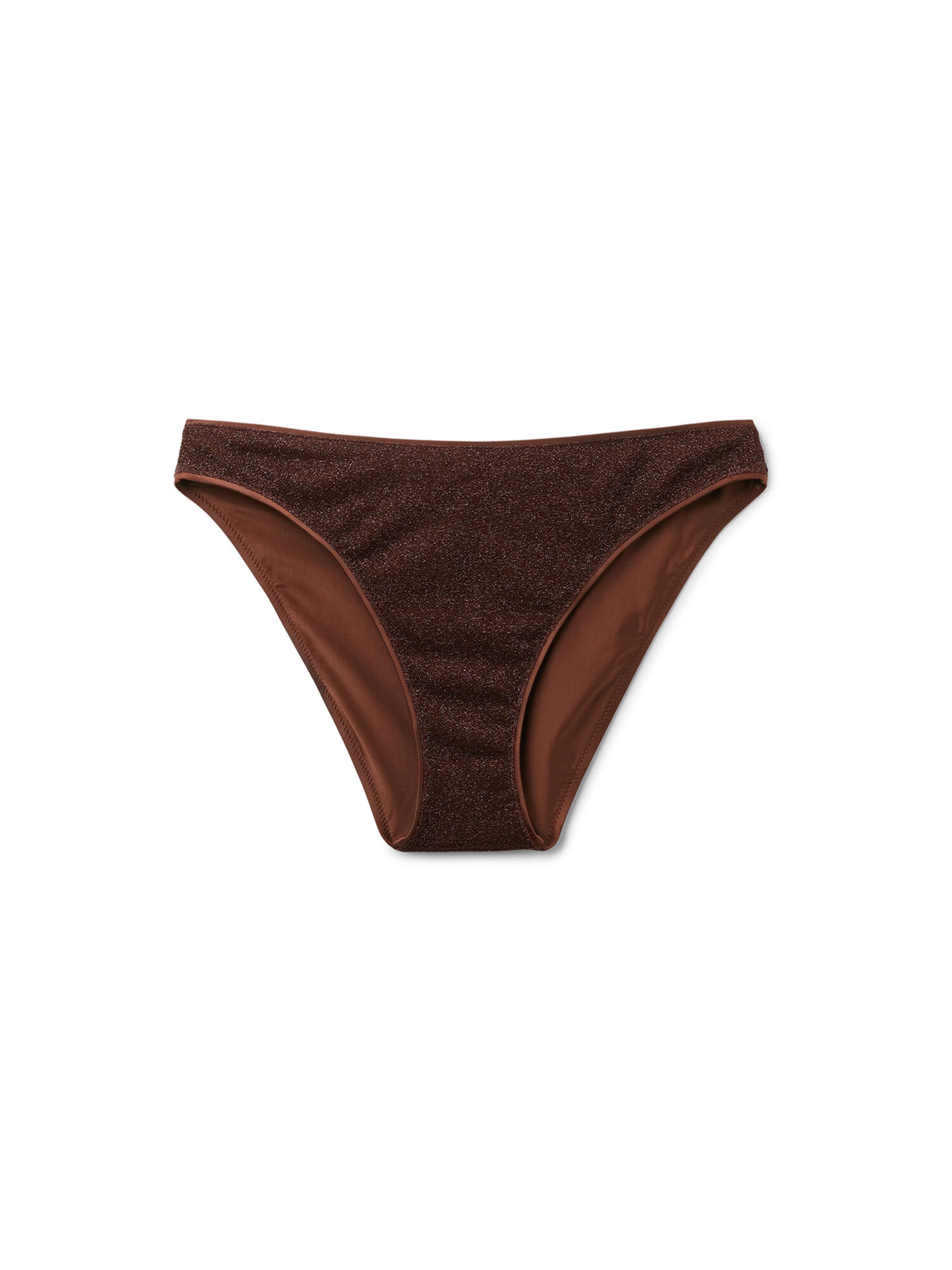 CALZEDONIA Bikini Bottoms 'Metallic Glow' in Brown: front