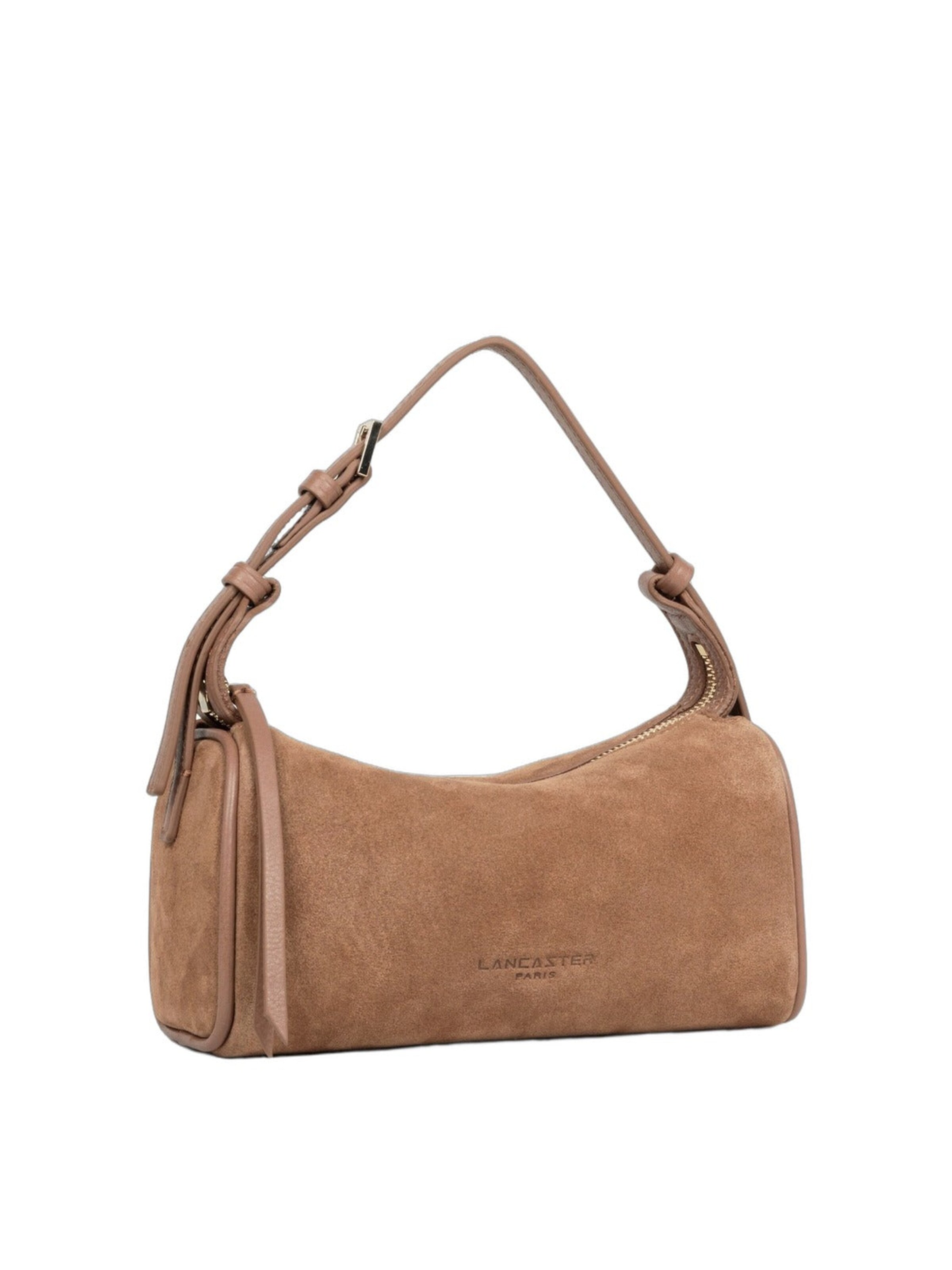 LANCASTER Paris Shoulder bag 'Lancaster Sac rectangle Zippé S Suède Camel' in Brown