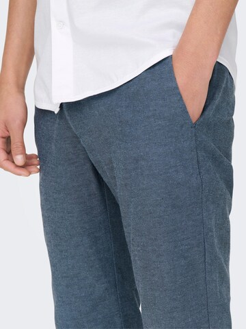 Only & Sons Regularen Chino hlače 'MARK' | modra barva