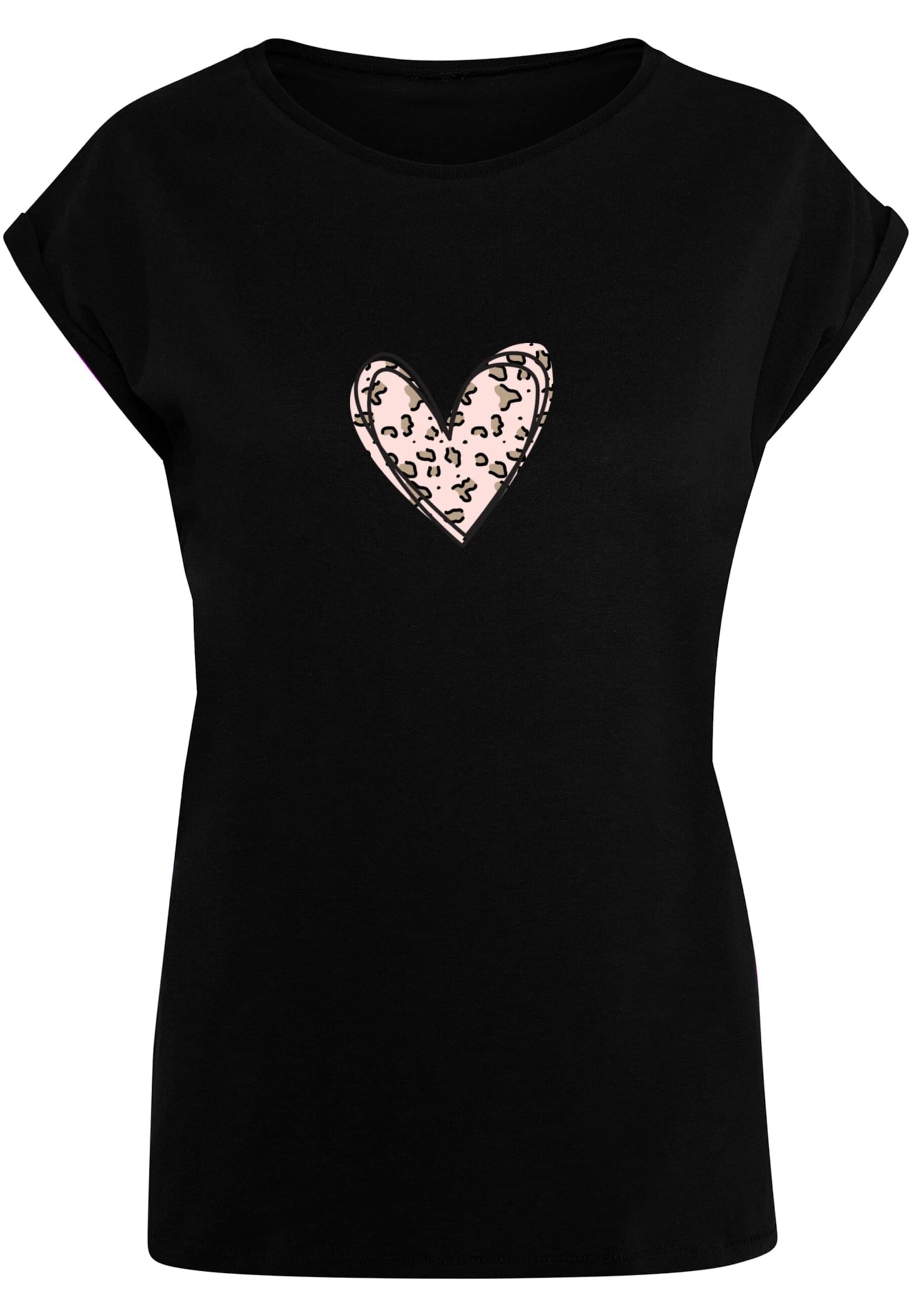 T-shirt 'Valentines Day - Leopard Heart' Merchcode en noir : devant