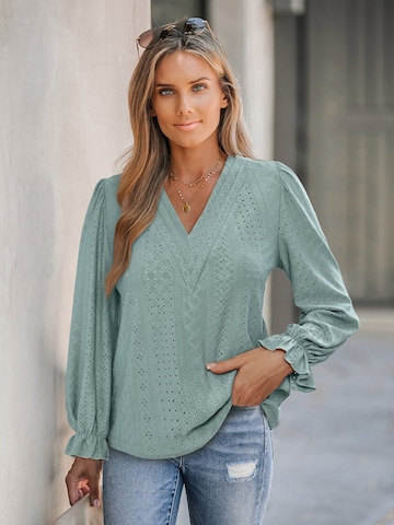 Cupshe Bluza 'In Focus Black Top' | zelena barva