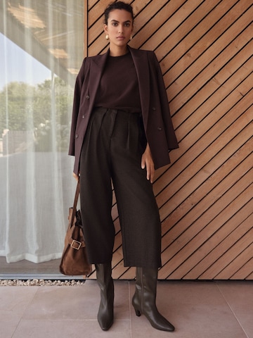 Wide Leg Pantalon à pince Next en marron