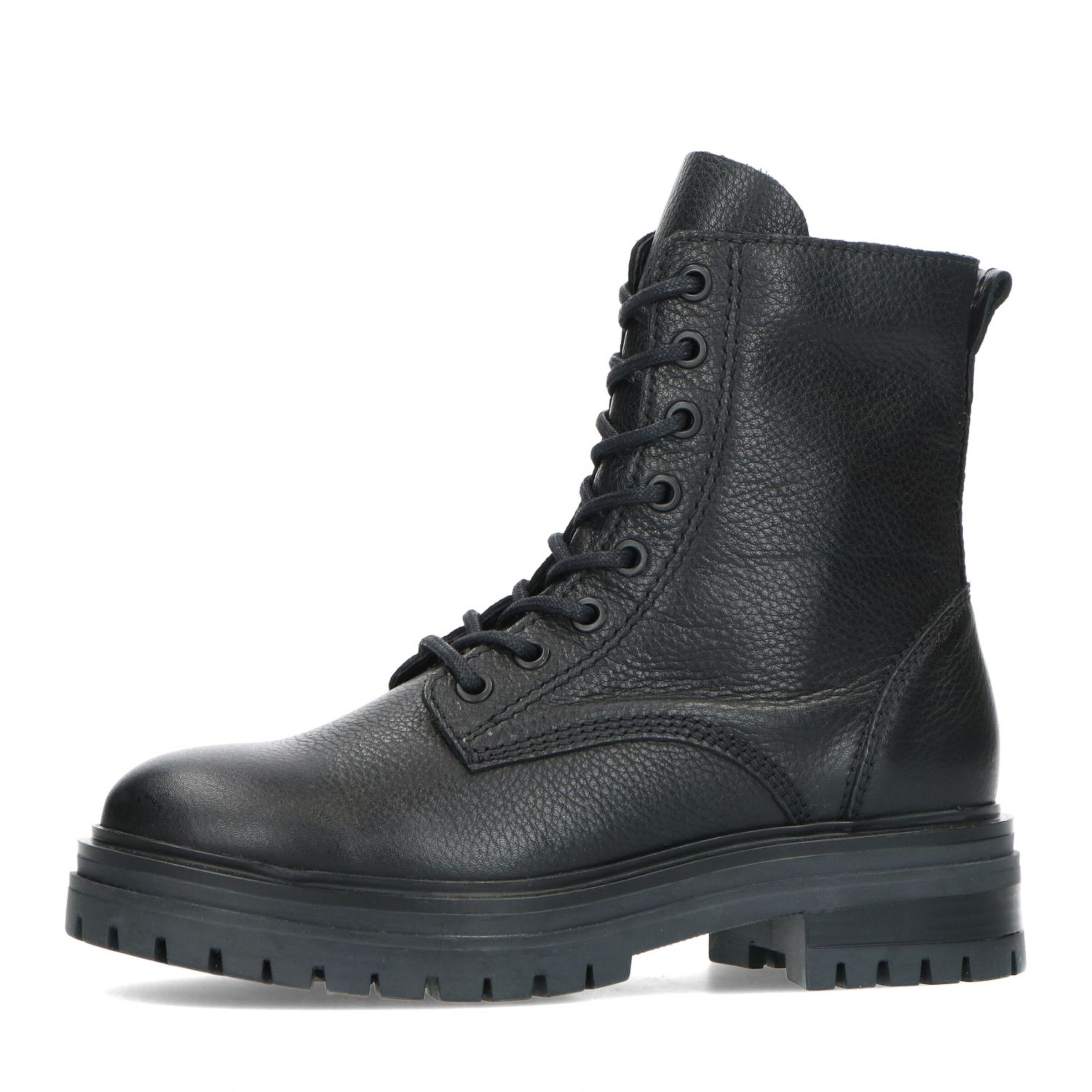 MANFIELD Schnürstiefelette in Schwarz: Vorderseite