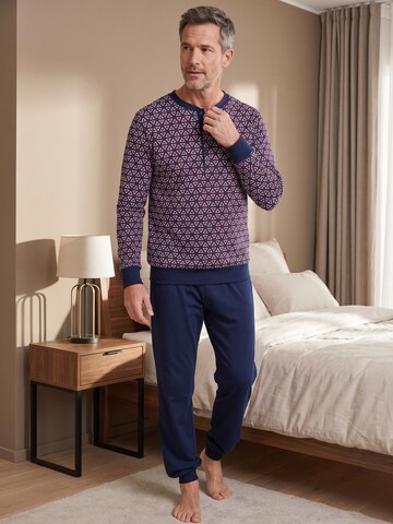Pastunette Pajamas long 'Northern Nights' in Blue: front
