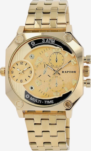 Raptor Analoguhr 'Magnus, Mineralglas' in Gold: Vorderseite