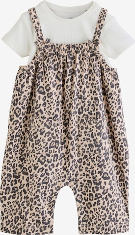 Next Set: Latzhose und Bodysuit in Braun: Vorderseite