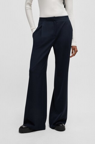 HUGO Wide Leg Hose 'Hemmes' in Blau: Vorderseite