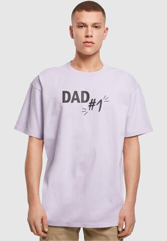 Merchcode Shirt 'Fathers Day - Dad number 1' in Lila: voorkant