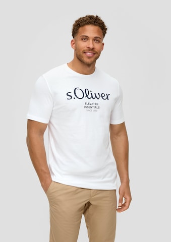 T-Shirt s.Oliver Red Label Big & Tall en blanc : devant