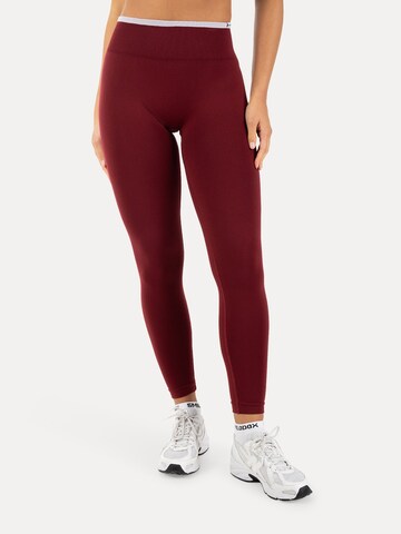 Smilodox Skinny Leggings in Rood: voorkant
