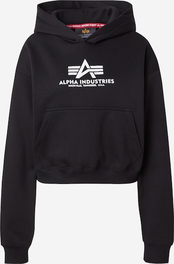 ALPHA INDUSTRIES Sweater majica u crna / bijela, Pregled proizvoda