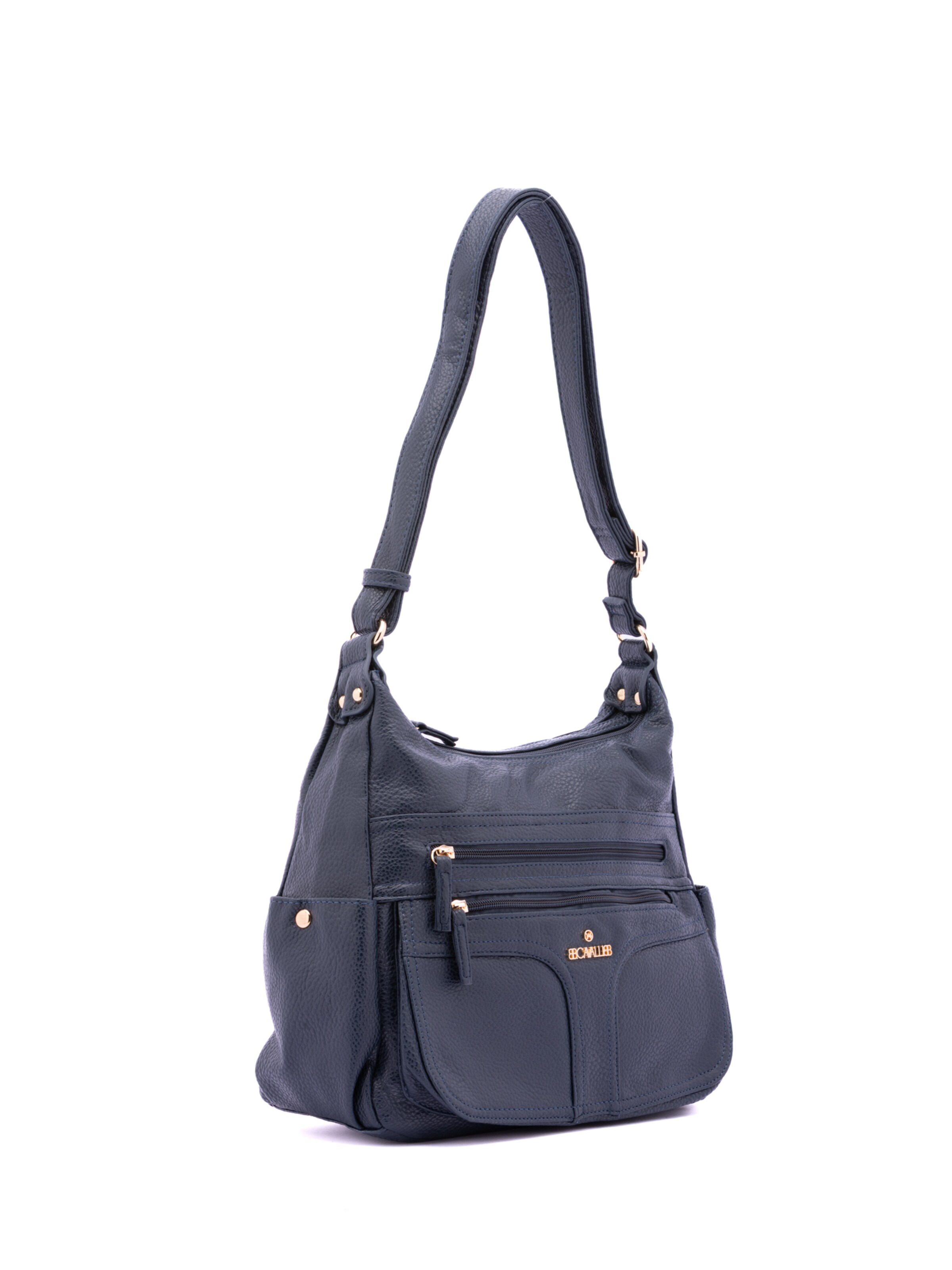Borsa a spalla 'Borsa a Spalla Donna Ecopelle - Zip e Tasche Multiple' di B. Cavalli in blu