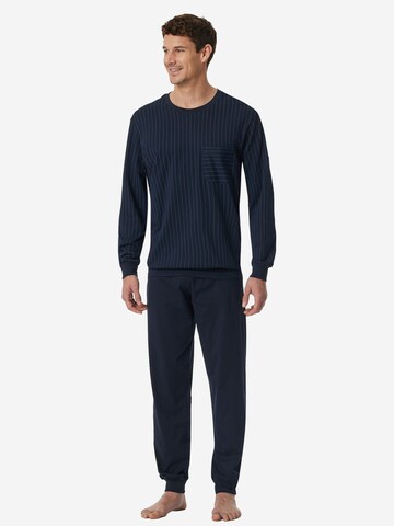 SCHIESSER Pyjama lang 'Comfort Essentials' in Blau