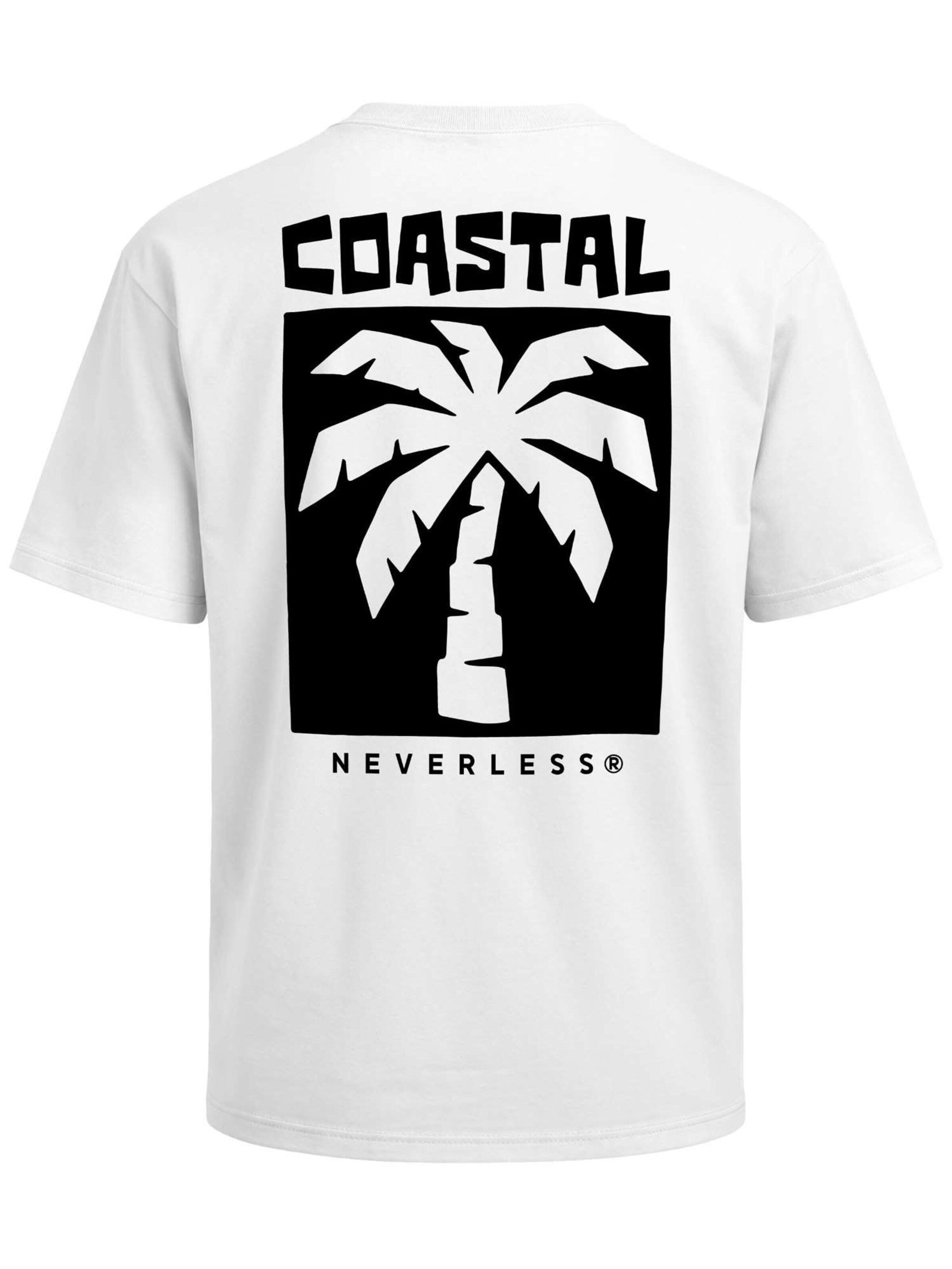 Neverless Shirt 'Minimalistic Palm' in White