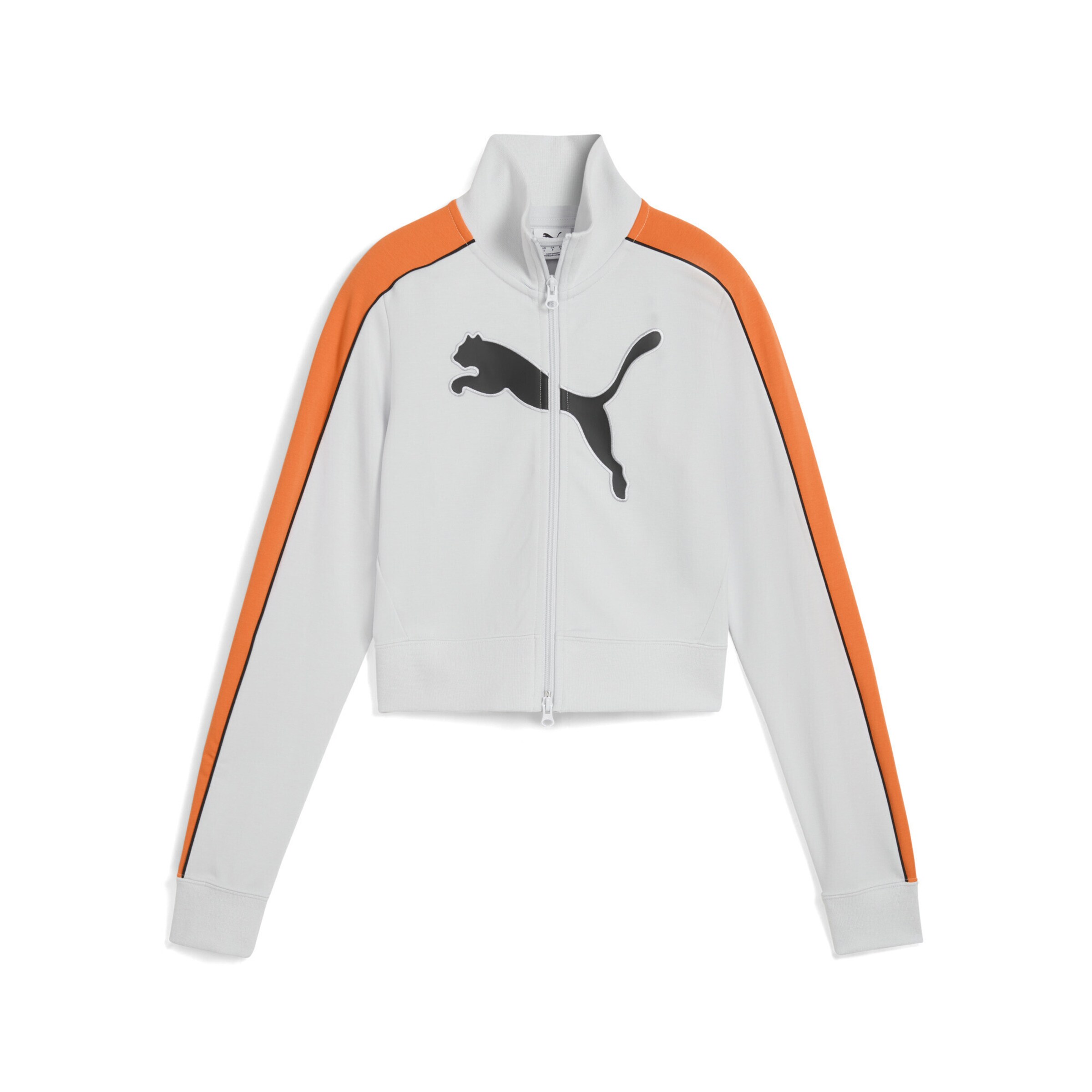 PUMA Trainingsjack 'Future T7' in de kleur Lichtgrijs / Oranje / Zwart, Productweergave