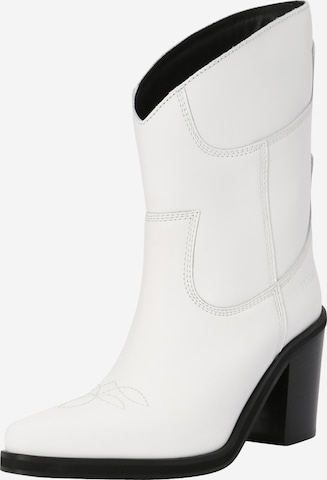 HUGO Red Cowboy Boots 'Miley' in White: front