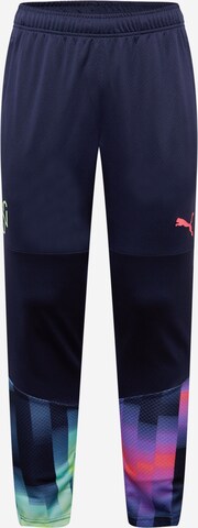 Effilé Pantalon de sport 'NEYMAR' PUMA en bleu : devant