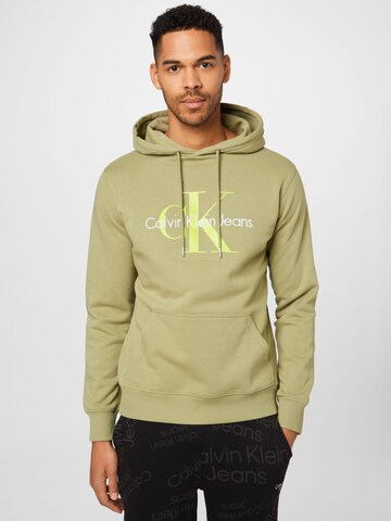 Sweat-shirt Calvin Klein Jeans en vert : devant